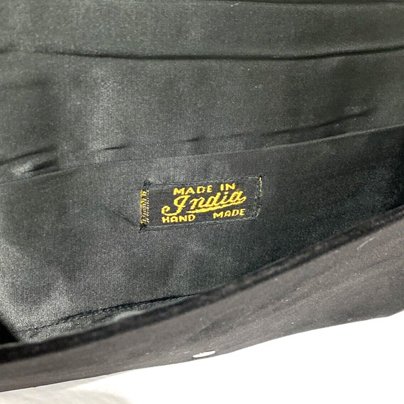 VINTAGE India Clutch Purse Black Velvet Retro Gold & Silver sequins embroidery - Picture 8 of 10